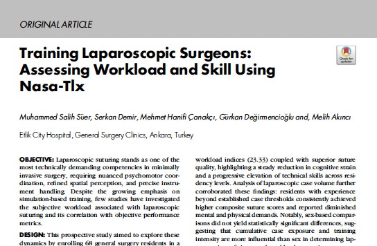 Training Laparoscopic Surgeons — NASA-TLX