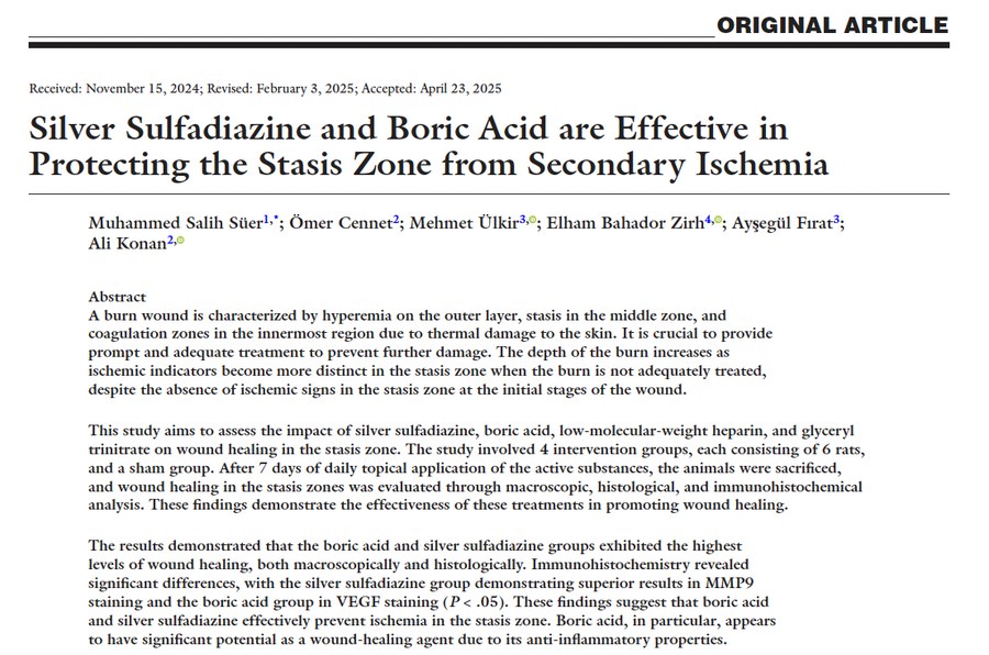 Silver Sulfadiazine and Boric Acid