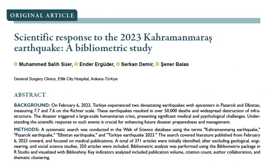 Scientific response to the 2023 Kahramanmaraş earthquake